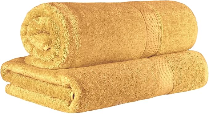 Superior Egyptian Cotton Pile Heavyweight Bath Sheet Set, Oversized Ultra Soft - Image 2