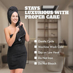 White Classic Black Bath Towels 27x54 Inch, Cotton Towel Set - Image 6
