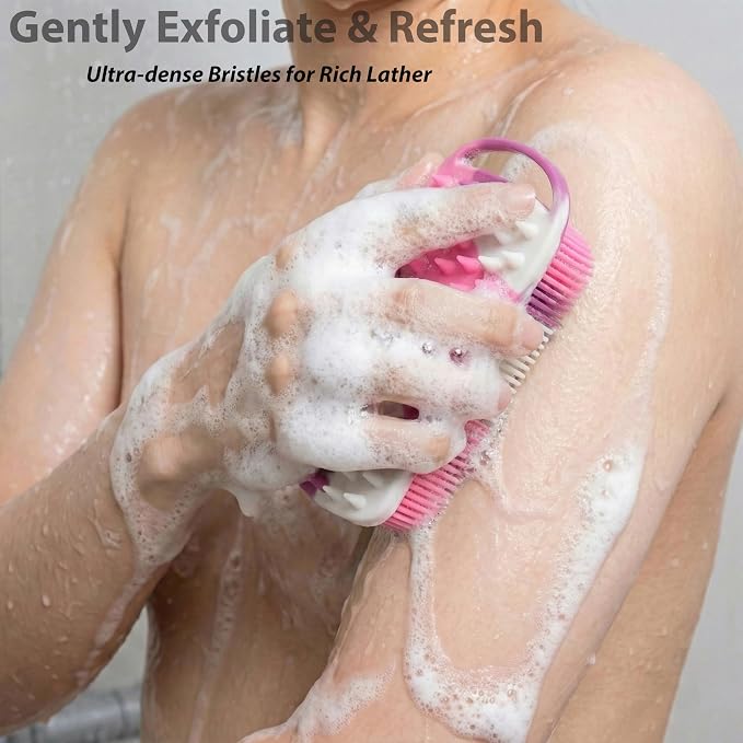 2 PC Silicone Body Scrubber, 2 in 1 Exfoliating Shower Bath Scrubber, Soft - Image 3