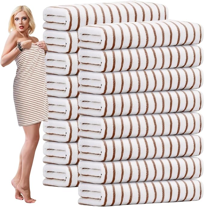 SmoothNovelty 16 Pack Microfiber Bath Towels Bulk 27'' x 60'' Oversized Size by SmoothNovelty