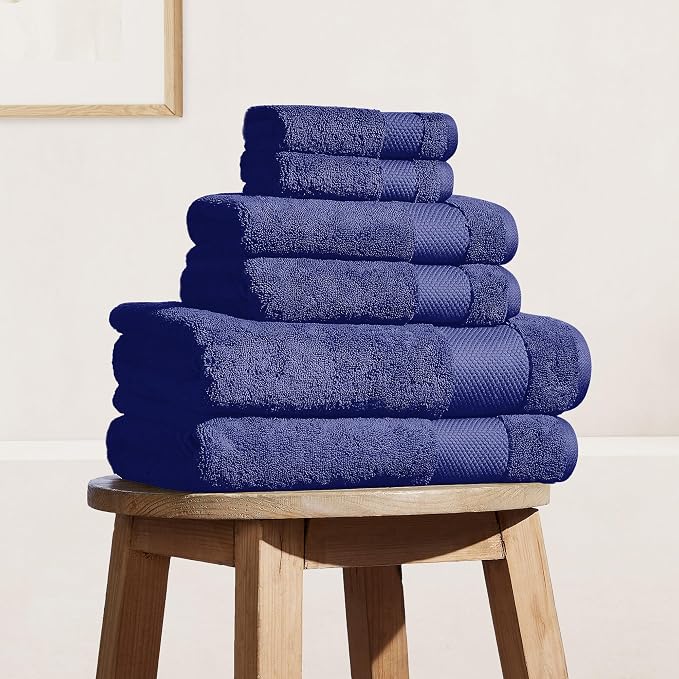 BIOWEAVES 100% Organic Cotton Bath Towel Set | 700 GSM Plush 6-Piece Premium by BIOWEAVES