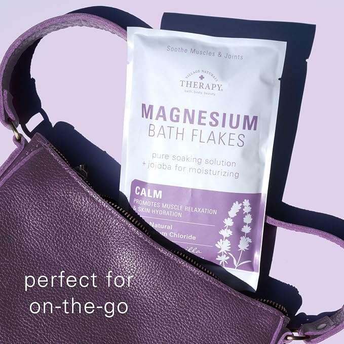 Village Naturals Therapy Calm Magnesium Bath Flakes, Lavender Vanilla Scent - Image 6