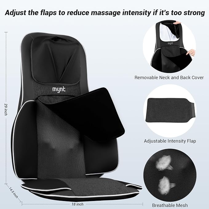 Mynt Back and Neck Massager for Pain Relief Deep Tissue, 3D Shiatsu Acupressure - Image 6