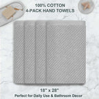 VOOVA & MOVAS Grey Hand Towels for Bathroom, Large 18" x 28" - Image 4