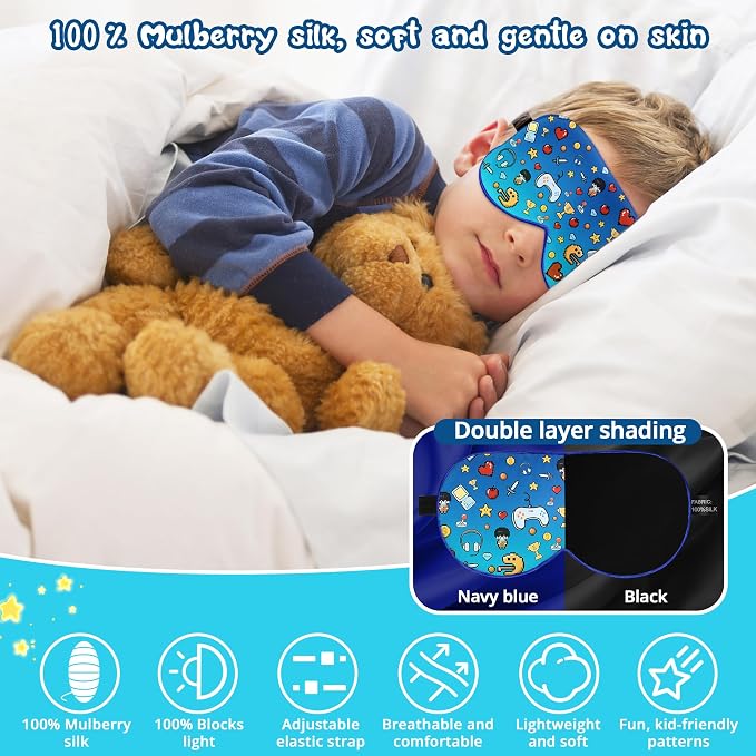 Kids Sleep Mask Eye Cover: 100% Real Natural Pure Silk Eye Mask - Image 6
