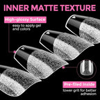 UNA GELLA Short Coffin Nail Tips: 216pcs Short Coffin Press on Nails Pre-shape - Image 7