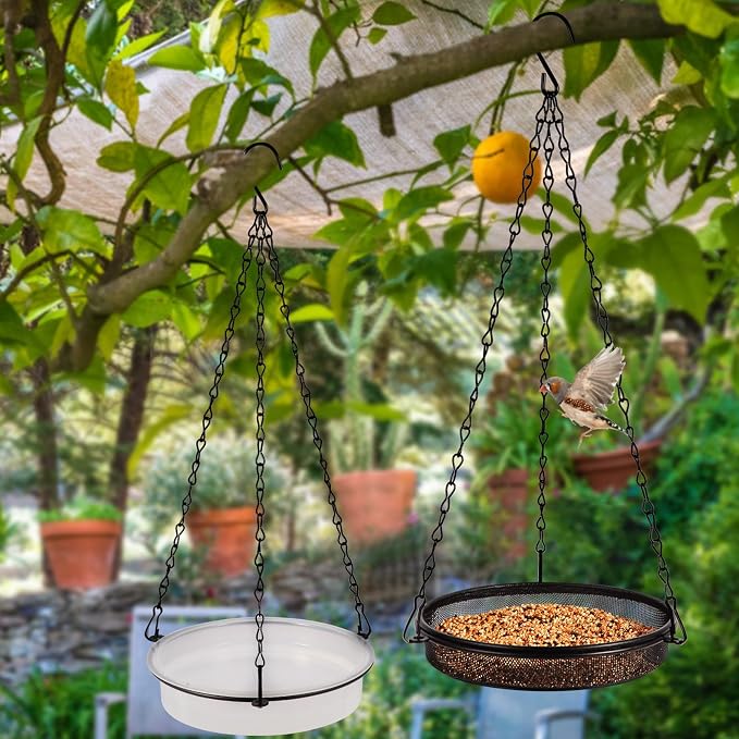 HRAYLTOP 2-in-1 Set Hanging Bird Feeder and Bath - Image 6