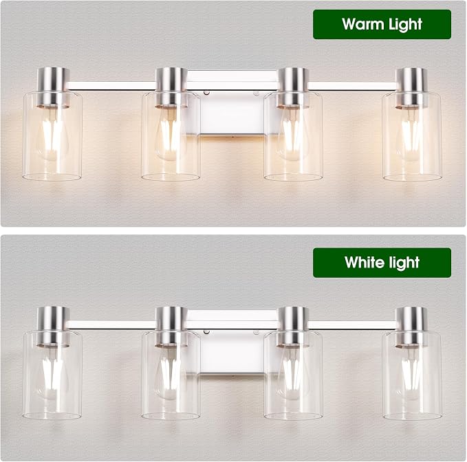 4-Light Modern Vanity Light Fixtures Over Mirror, Brushed Nickel Bathroom Light - Image 6