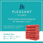 Pleasant Home Bath Towels Set of 6 100% Cotton, 515 GSM | Lightweight, Soft & - Image 2