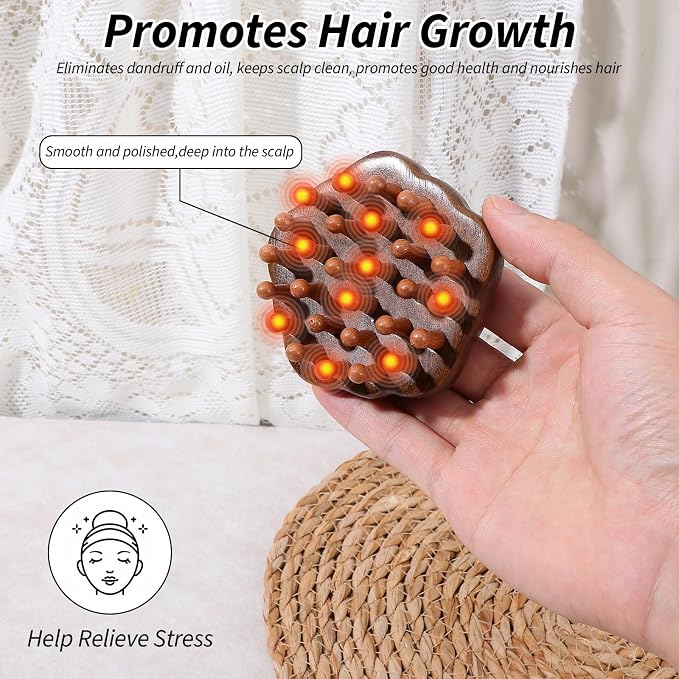 ElevateTech Wooden Scalp Massager Comb - Image 3