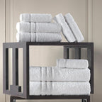 Hawmam Linen White 6 Piece Bath Towels Set - Image 6