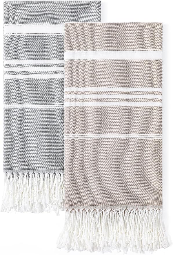 2 Packs Cotton Turkish Beach Towels Sand Free Quick Dry Oversized Bath Pool by ANTFUNYgivesmorechoices