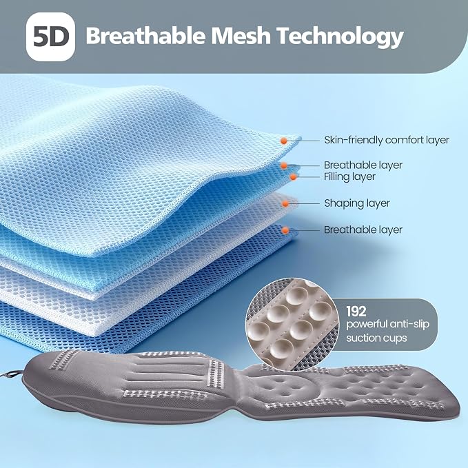 Full Body Bath Pillow for Bathtub, Thick Bathtub Cushion Soft 5D Mesh Spa - Image 3