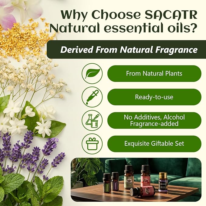 Essential Oils by SACATR Natural Essential Oil Set -12 Essential Oils Gift Set - Image 3