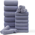 18 Piece Family Bath Towel Set Include 6 Bath Towels, 6 Hand Towels and 6 by Hailea