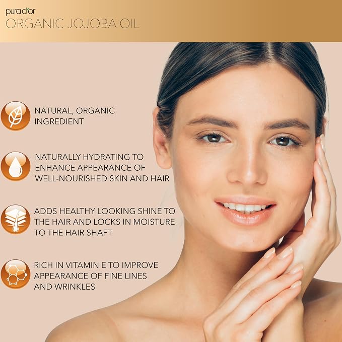 PURA D'OR 4 Oz Organic Jojoba Oil - Image 2