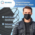500Pcs Black Medical Disposable Face Mask 3-Ply Protection - Image 4