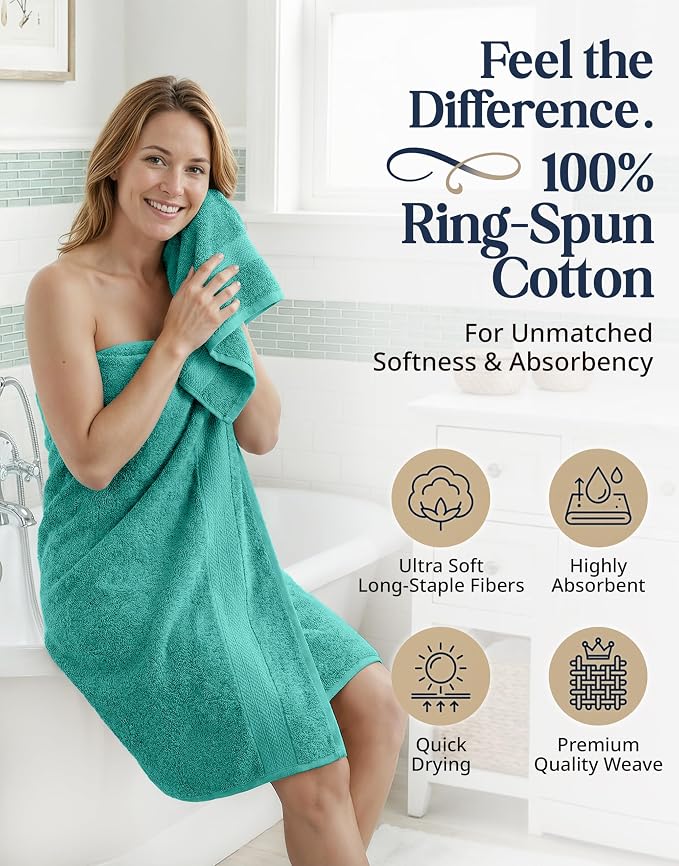LANE LINEN 100% Cotton Bath Towel Set - Image 2
