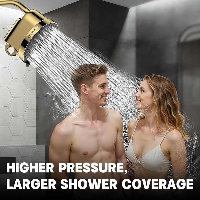 High Flow Filtered Shower Head, HOPOPRO 5 Modes High Pressure Fixed Showerhead - Image 7