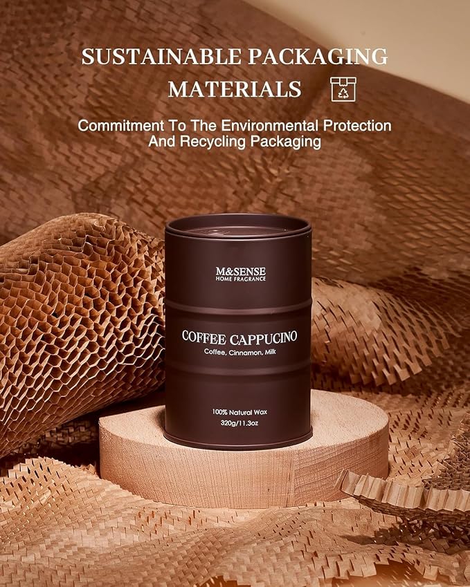 M&SENSE Coffee Cappucina Scented Candles, Christmas Soy Wax, Christmas Decor - Image 7