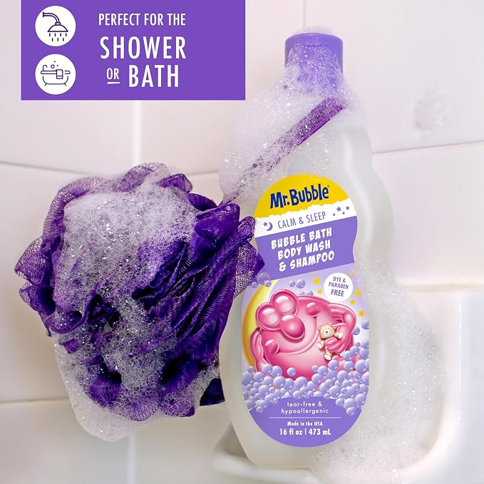 Mr. Bubble Calm and Sleep 3in1 Bubble Bath, Body Wash & Shampoo, 16 oz. - Image 2