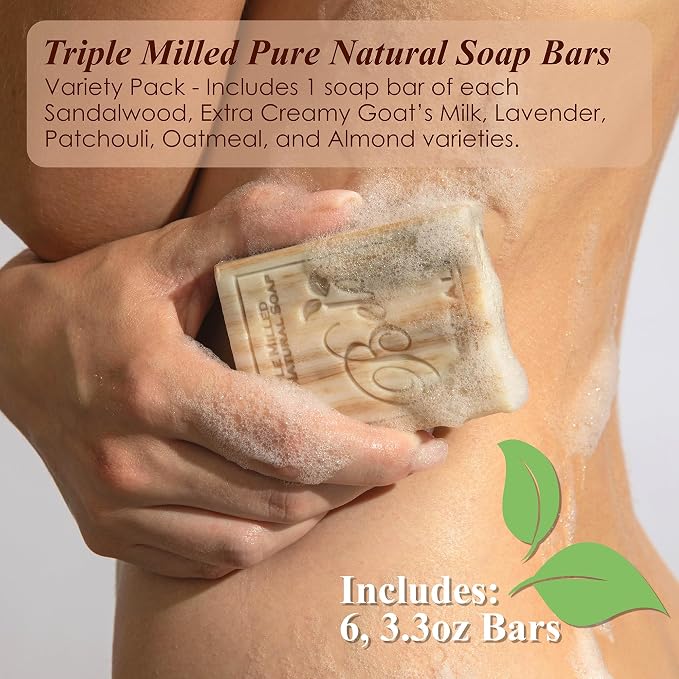 BELA Triple Milled Soap Variety Pack 3.3 OZ Pack of 6, Long Lasting French - Image 2