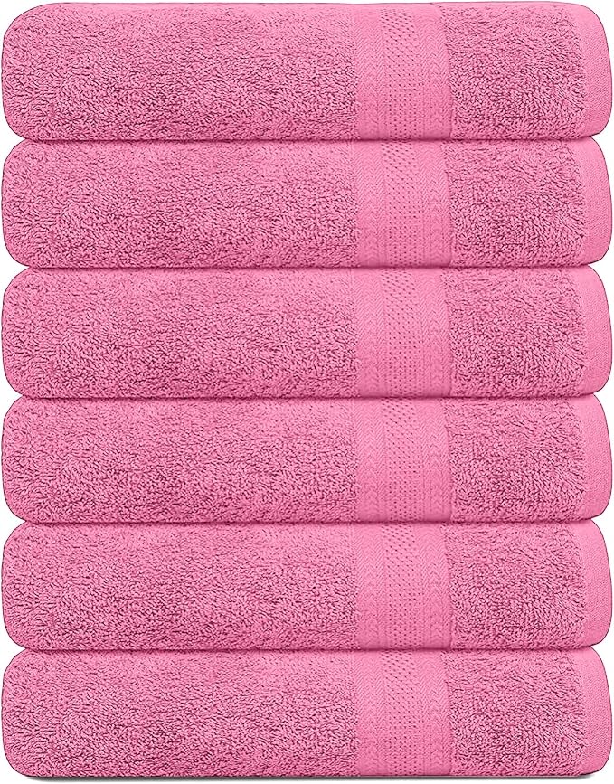 KAHAF COLLECTION 100% Cotton Bath Towels, 24x48 Pack of 6 Towels, Quick Dry by KAHAF+COLLECTION