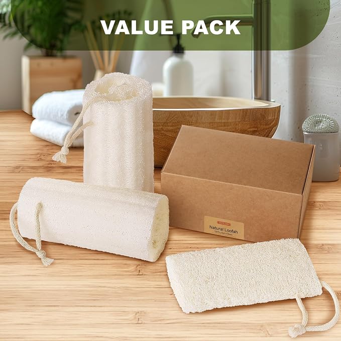 Natural Loofah Body Scrubber Sponge, Spa & Shower Use - Image 8