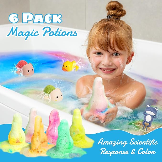 8pcs Purely Handmade Kids Rainbow Interactive Bath Bombs Kids Potions丨Organic - Image 2