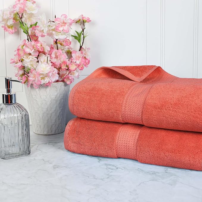 SUPERIOR Egyptian Cotton Pile Bath Sheet Set of 2, Ultra Soft Luxury Towels by SUPERIOR