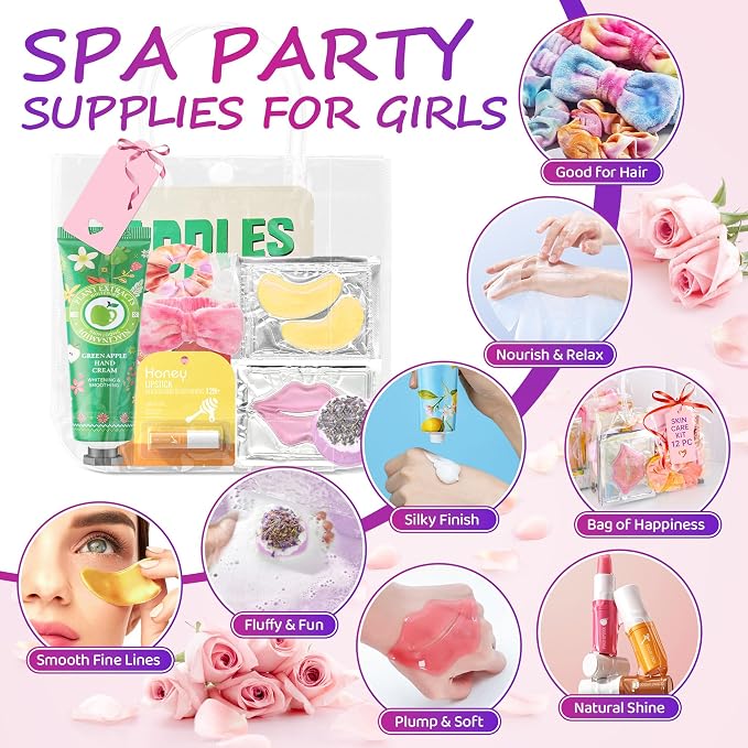 159Pcs Spa Birthday Party Decorations Kit-12 Spa Kits + Birthday - Image 4