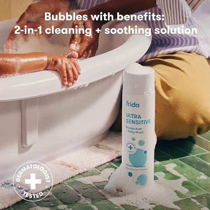 Frida Baby Unscented Fragrance-Free Bubble Bath + Body Wash, Oat & Chamomile - Image 3