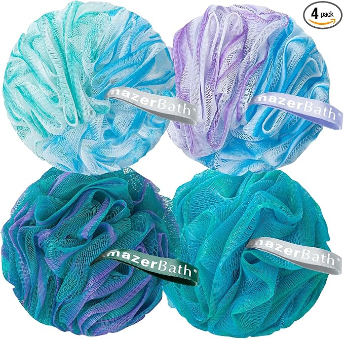 AmazerBath Charcoal Loofah Sponge, Shower Loofah 60g/PCS by AmazerBath