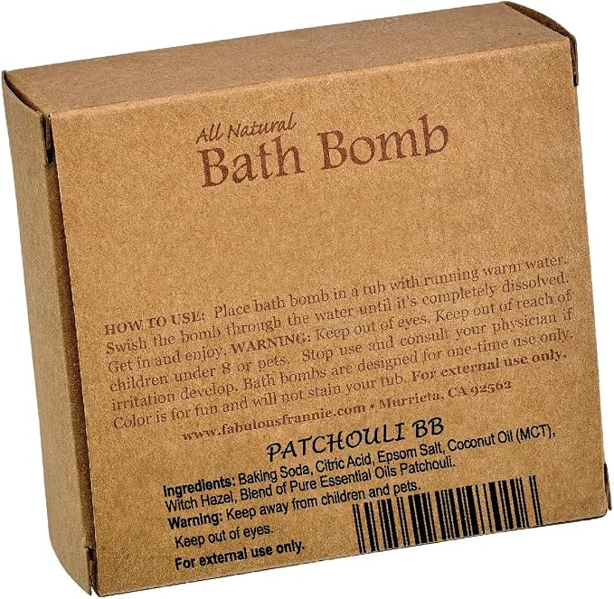 Fabulous Frannie Patchouli Natural, Handmade Bath Bomb Gift Set, Rich in - Image 2
