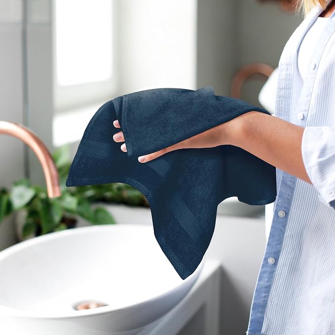 GLAMBURG Ultra Soft 6-Piece Hand Towel Set 16x28-100% Ringspun Cotton - Image 5