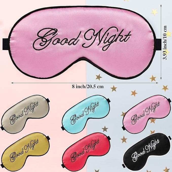 Syhood 6 Pieces Silk Sleep Eye Cover Masks Satin Eye Mask Soft Blindfold - Image 2