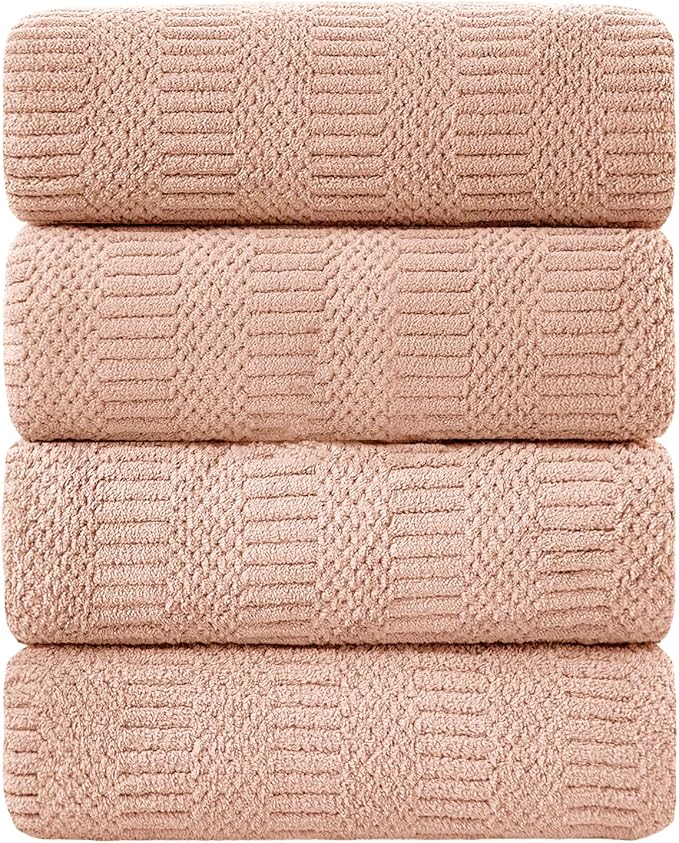 Ycosy 4 Pack Extra Large Microfiber Bath Towels Set, 35x70 inches, Less Lint by Ycosy