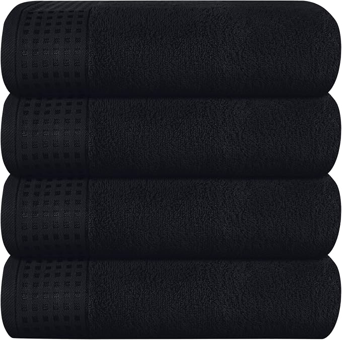 GLAMBURG Ultra Soft 4 Pack Oversized Bath Towel Set 27x54 inches, 100% Cotton by GLAMBURG