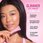 Revlon Glimmer Lip Treat Balm + Mask, Overnight Peptide Lip Treatment, 001 - Image 5