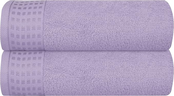 GLAMBURG 100% Cotton 2 Pack Oversized Bath Towel Set 28x55 Inches, Ultra Soft by GLAMBURG