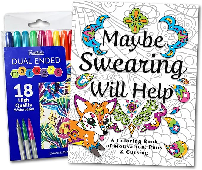 Maybe Swearing Will Help Adult Coloring Book Set by MaybeSwearingWillHelp