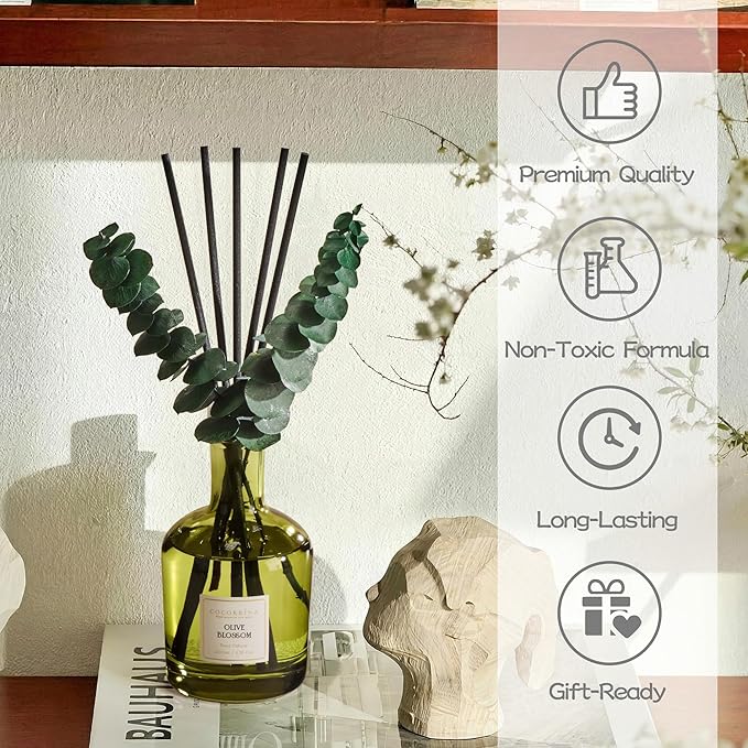 COCORRÍNA Olive Blossom Reed Diffuser – 6.76 oz Essential Oil - Image 6