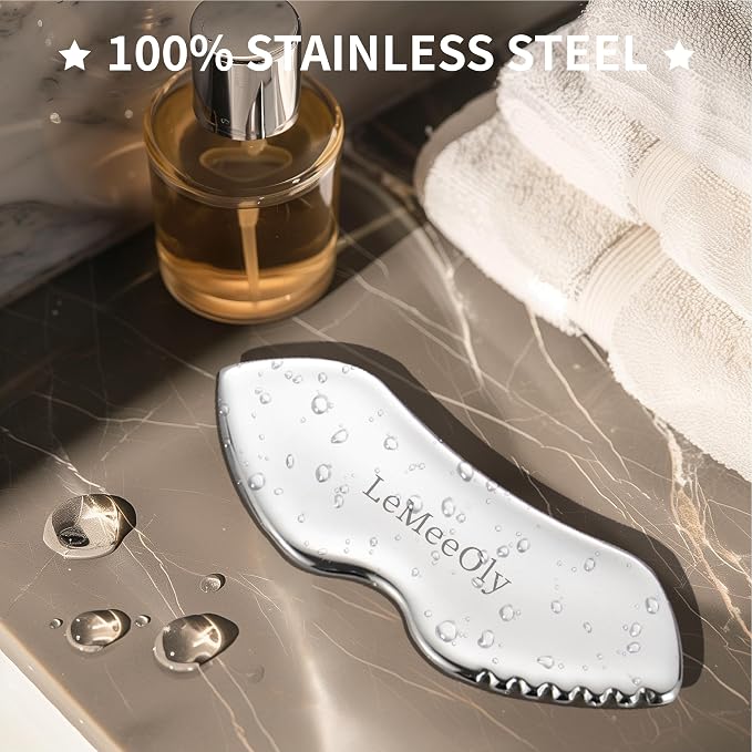 LeMeeOly Stainless Steel Gua Sha Facial Tools Metal GuaSha Tool - Image 4