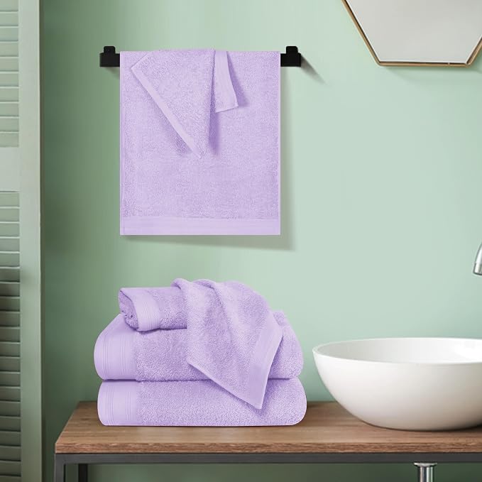Ultra Soft 6 Pack Cotton Towel Set, Contains 2 Bath Towels 28x55 inch, 2 Hand - Image 4
