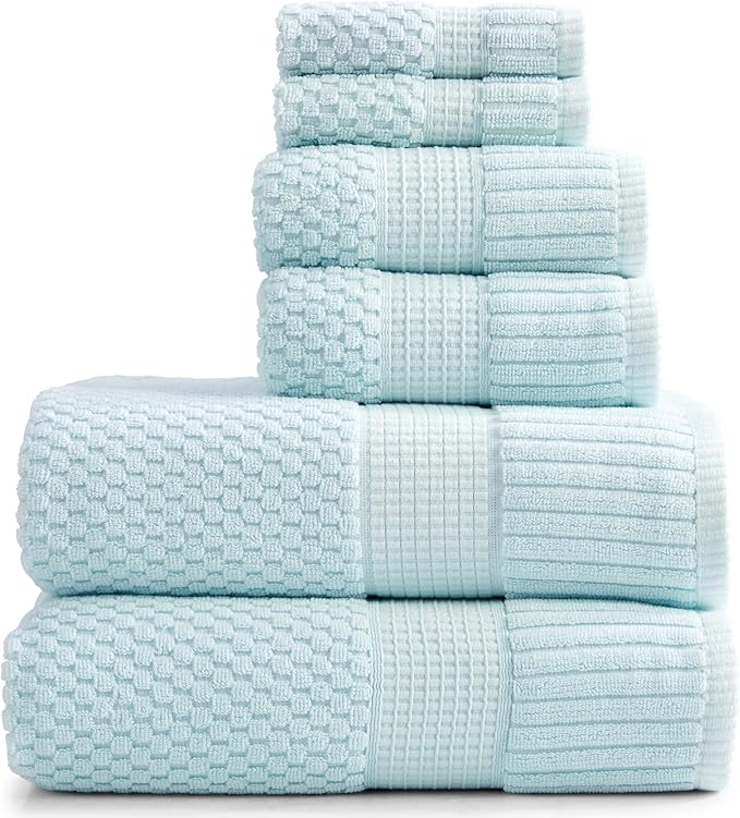 NY Loft 100% Cotton Towel Set 6 Piece | Super Soft & Absorbent Quick-Dry 2 Bath by NYLoft