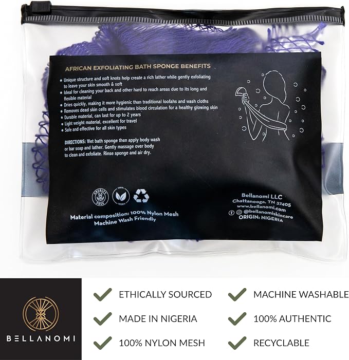 Bellanomi African Exfoliating Net Sponge Authentic Ethically Sourced from - Image 4