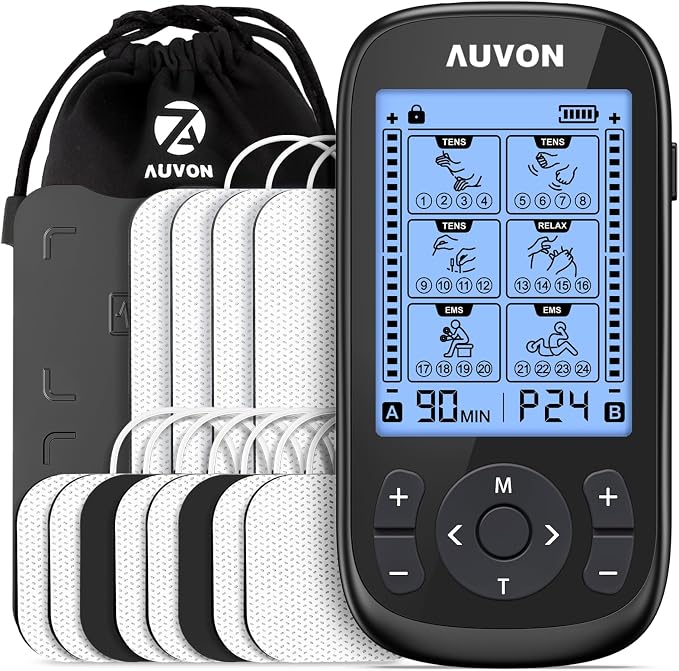 AUVON 3-in-1 TENS Unit Muscle Stimulator, EMS Massage Machine by AUVON