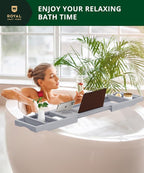 ROYAL CRAFT WOOD Premium Foldable Bathtub Tray Caddy - Image 8