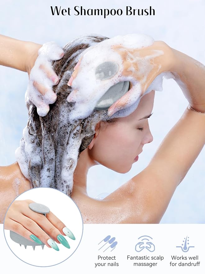 HEETA Scalp Massager Hair Growth, Soft Silicone Scalp Scrubber Shampoo Brush - Image 3