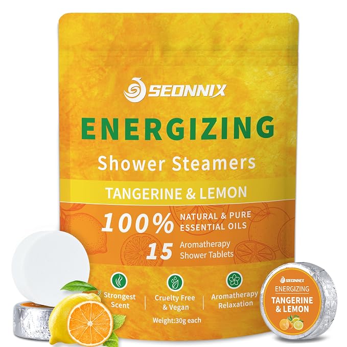 Shower Steamers Aromatherapy 15 Pack, Tangerin & Lemon Shower Bombs by CreateExtraordinaryEnjoyment